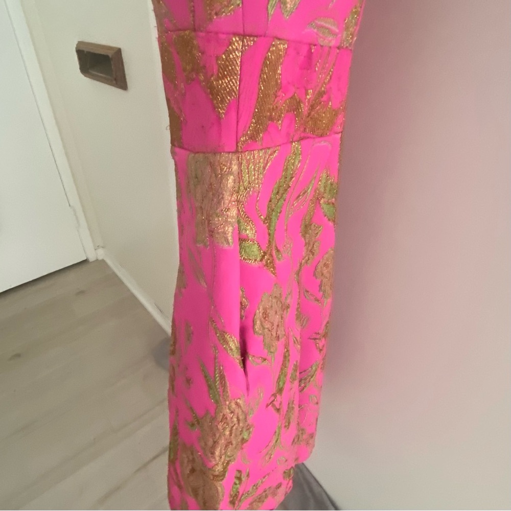 Marchesa Pink and Gold Dress - Picture 5 of 12